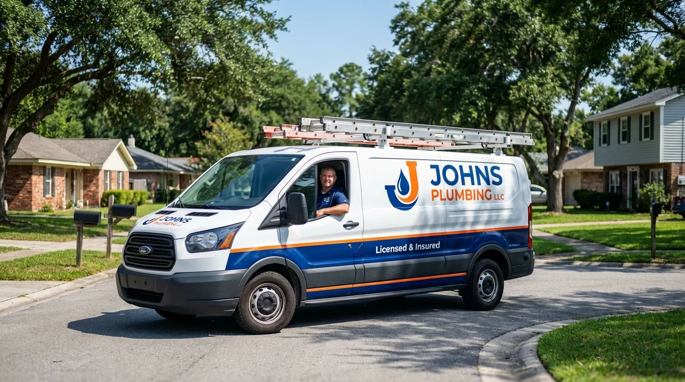 Johns Plumbing LLC service van in Coalville, UT