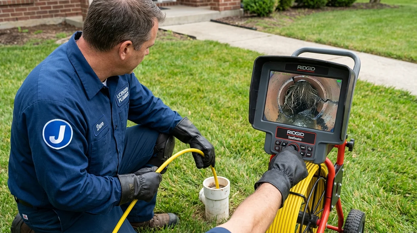 Sewer camera inspection being performed by Johns Plumbing LLC in Coalville