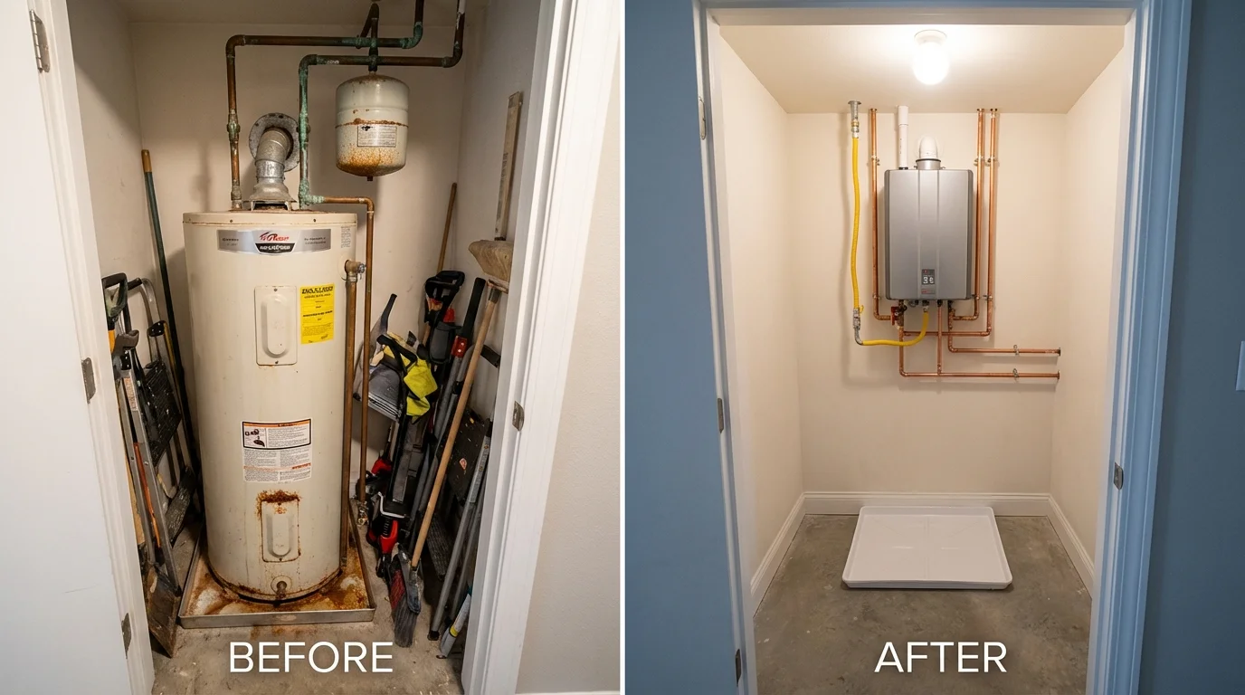 Tank water heater versus wall-mounted tankless unit comparison for Coalville, UT homeowners